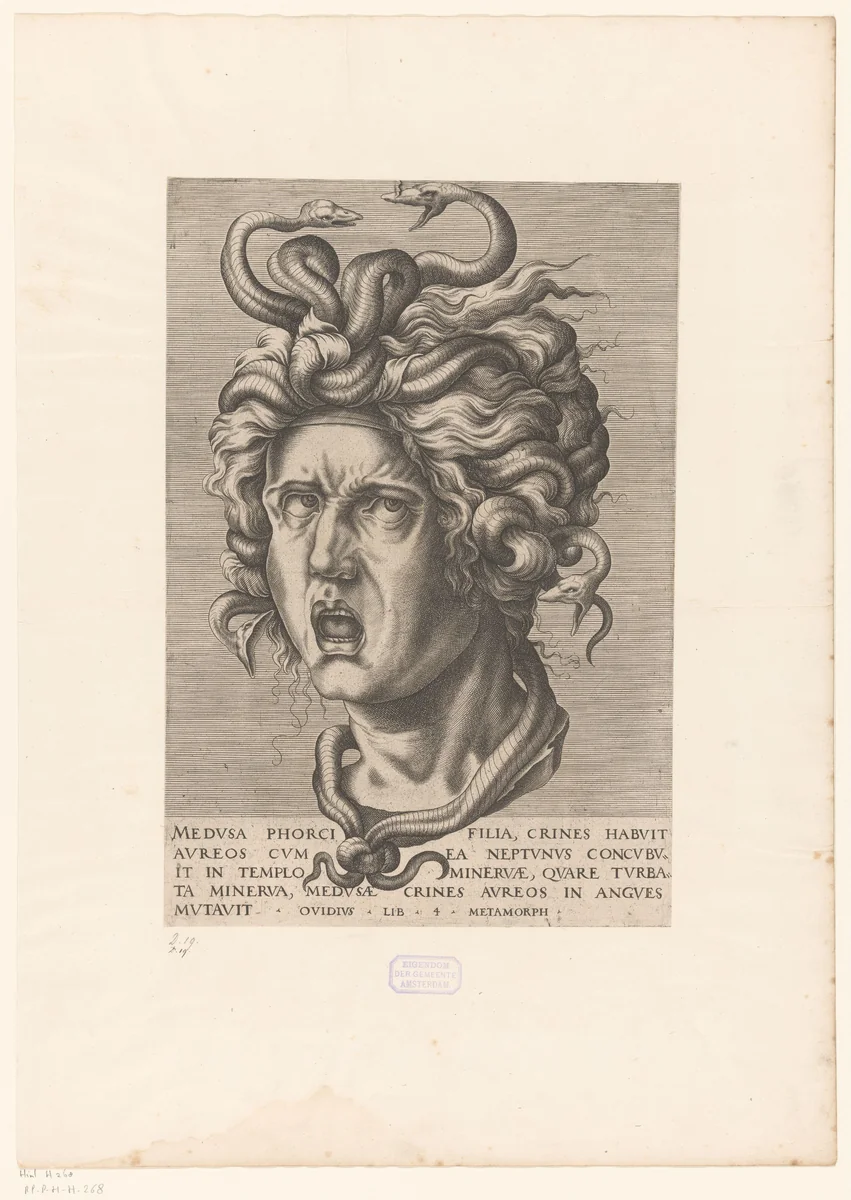 Medusakop by anonymous, print, 1500-1599