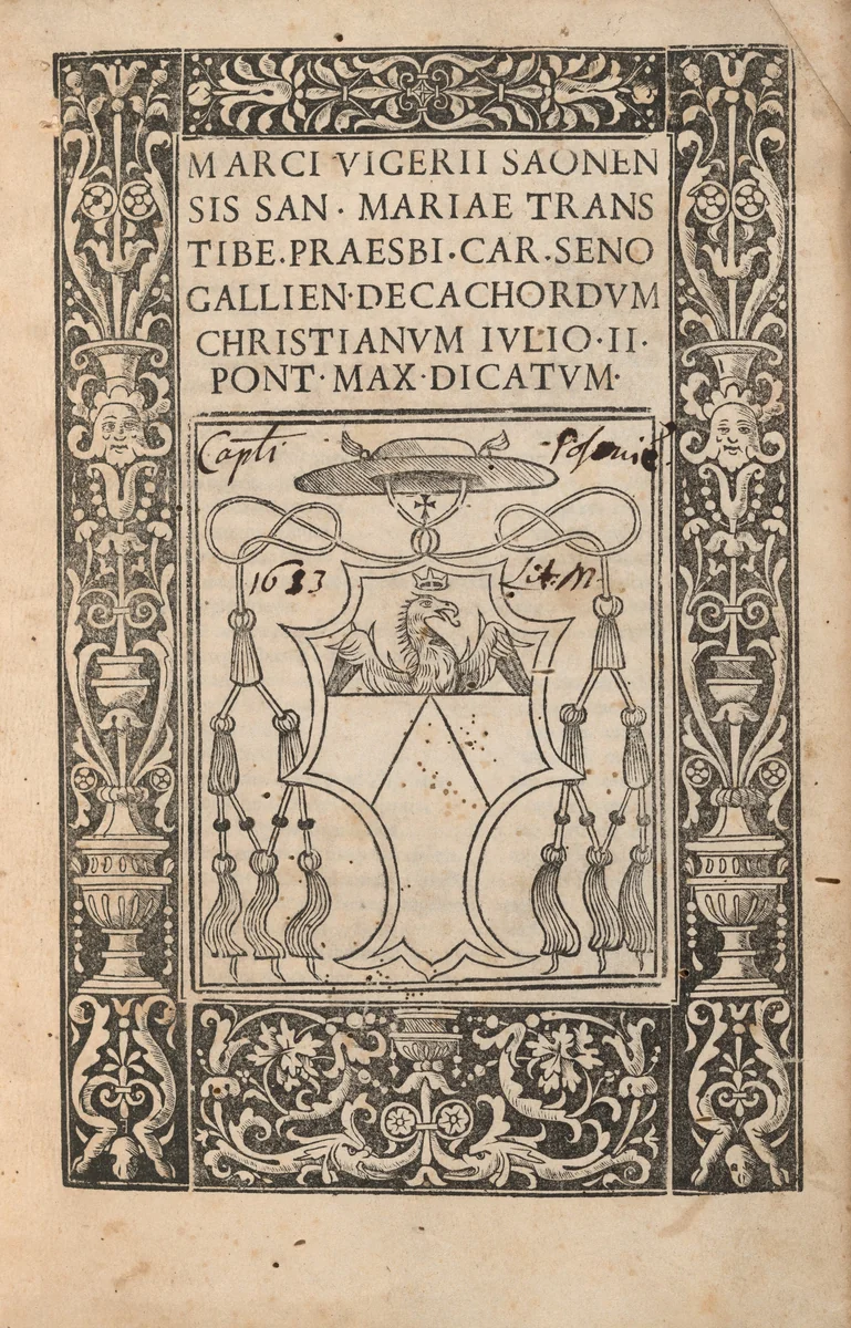 Decachordum Christianum by Marcus Vigerius; Gerolamo Soncino, volume, 1507