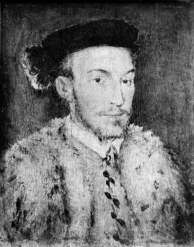 Portrait of a Man in a White Fur Coat by French Painter, painting, 1525-1574