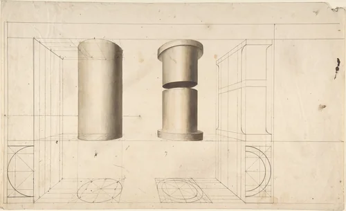 Projections of Columns by anonymous, drawing, 1700-1800
