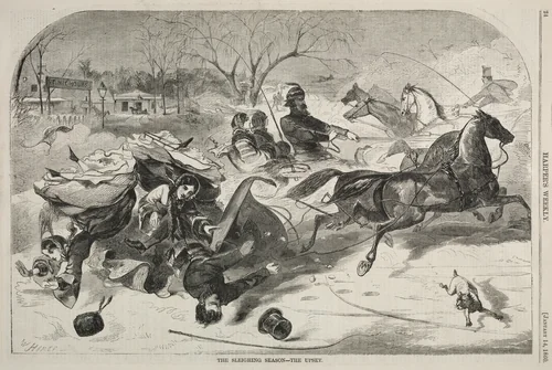 The Sleighing Season - The Upset by Winslow Homer, print, 1860