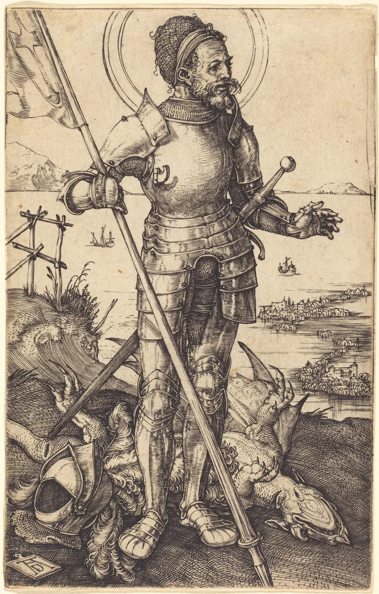 Saint George Standing by Albrecht Dürer, print, 1502-1503