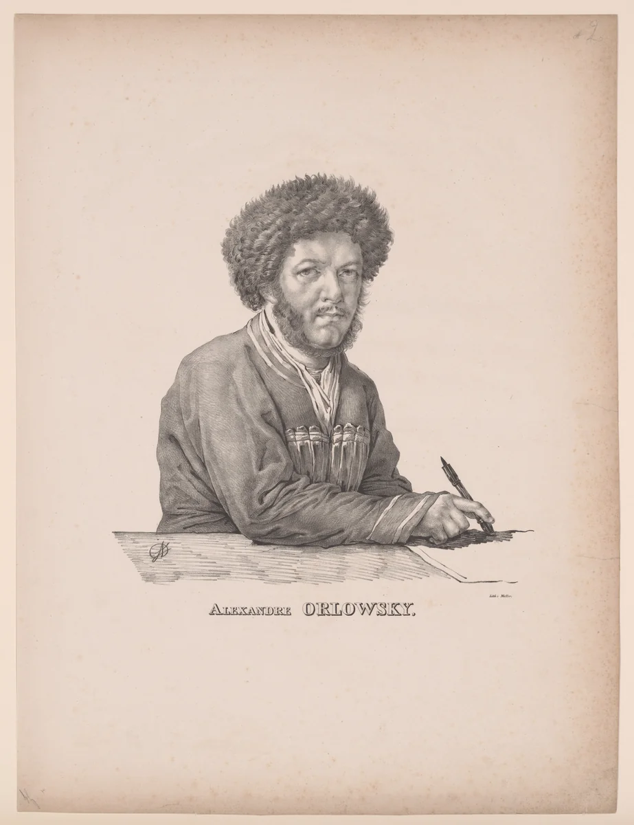 Self-portrait by Aleksandr Orlovsky, print, 1820-1829