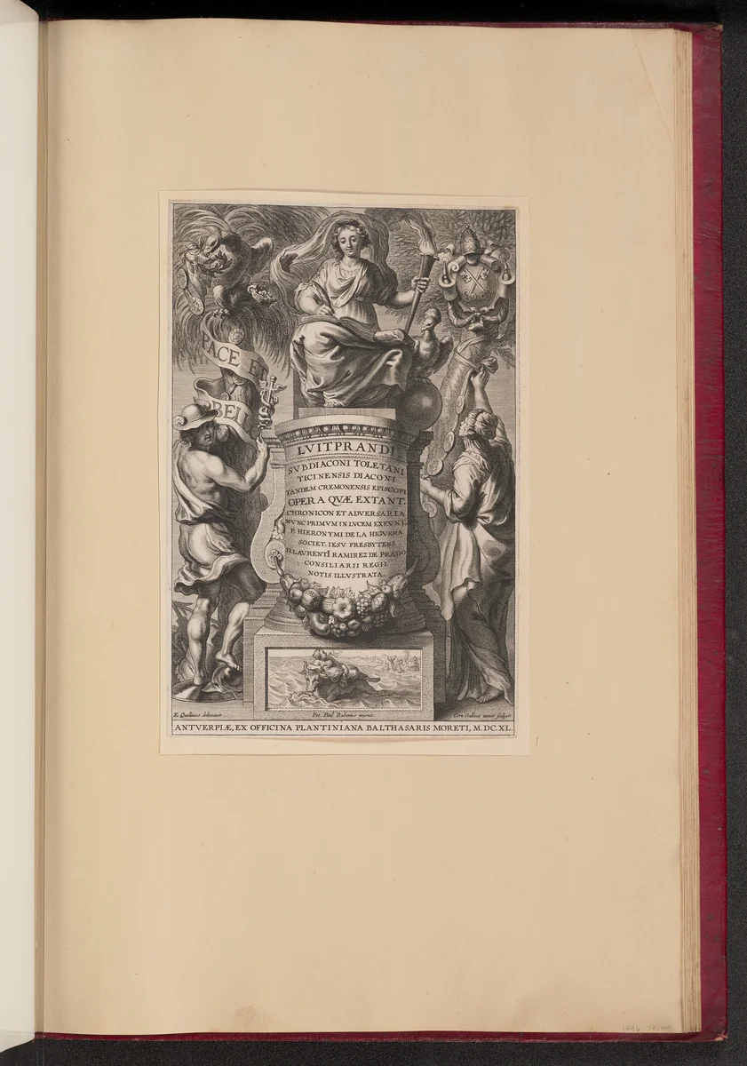 Title Page for Liutprand, Opera by Cornelis Galle II, print, 1640