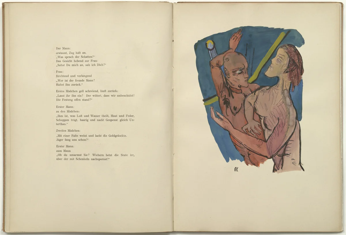 Plate (folio 6) from Mörder, Hoffnung der Frauen (Murderer, Hope of Women) by Oskar Kokoschka, illustrated book, 1916