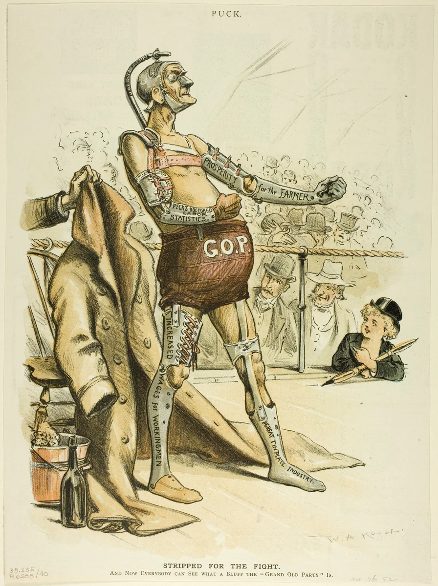 Stripped for the Fight, from Puck by William Allen Rogers, print, 1892