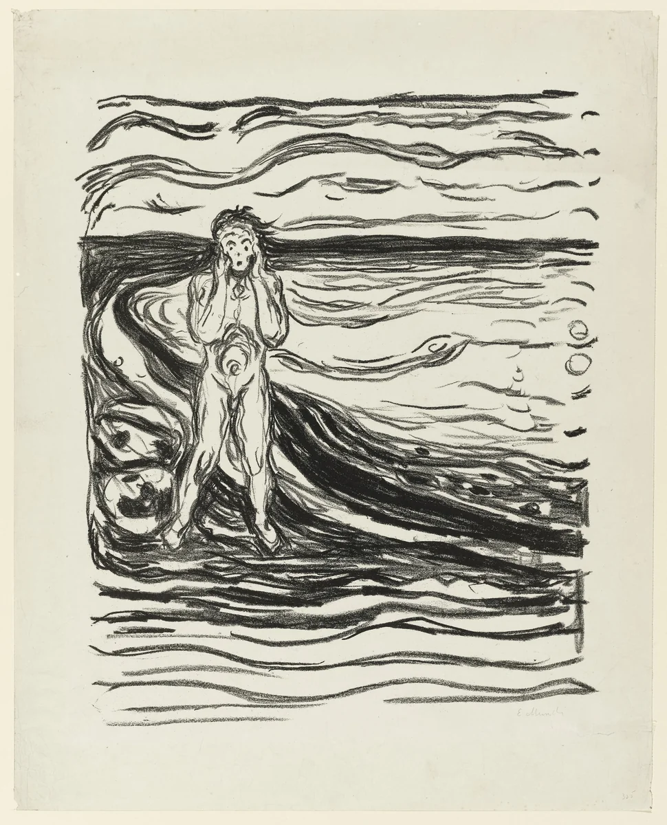 Alpha's Despair (Alfas fortvilelse) by Edvard Munch, print, 1908