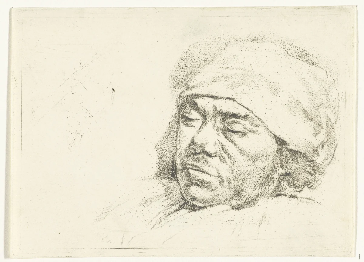 Portret van de schilder Franciscus Andreas Milatz op zijn doodsbed by Hermanus van Brussel, print, 1808-1810