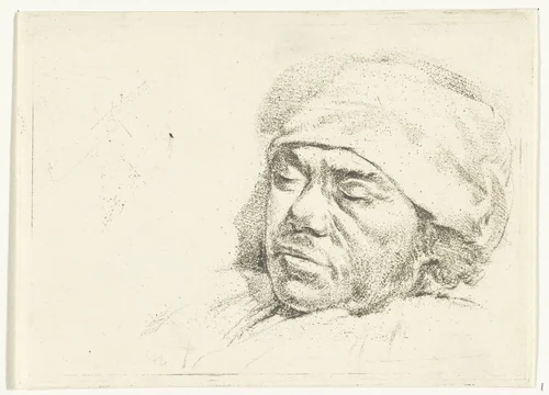 Portret van de schilder Franciscus Andreas Milatz op zijn doodsbed by Hermanus van Brussel, print, 1808-1810