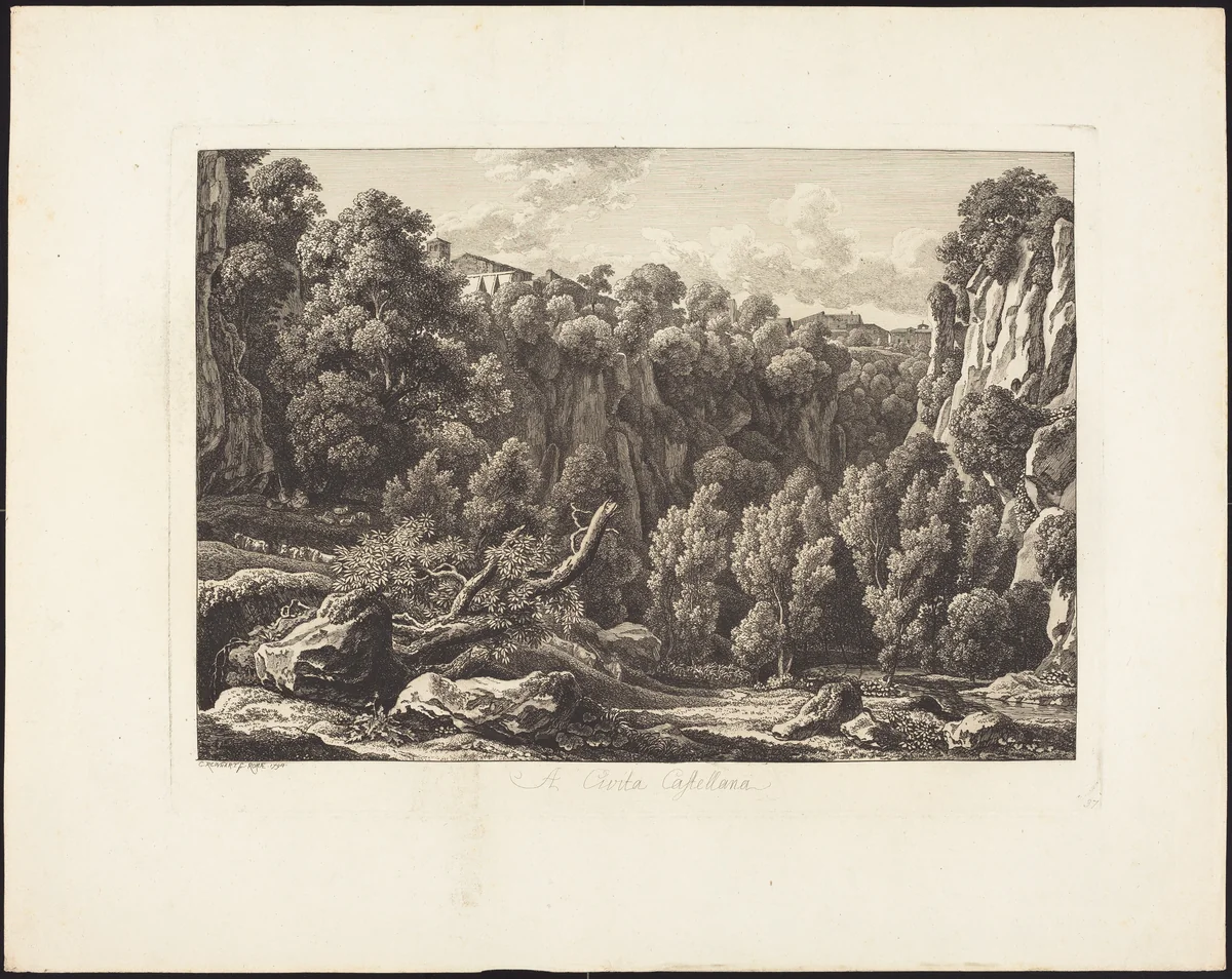 A Cività Castellana by Johann Christian Reinhart, portfolio, 1761-1847
