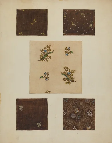 Materials from Patchwork Bedspread by Frances Lichten, index of american design, 1936