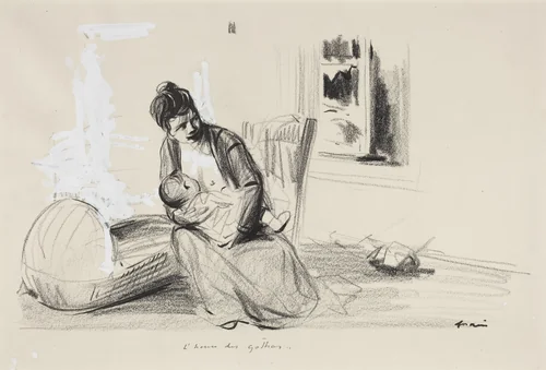 L'heure des gothas by Jean-Louis Forain, drawing, 1914-1919