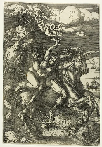 The Abduction of Proserpine on a Unicorn by Albrecht Dürer, print, 1540-1550