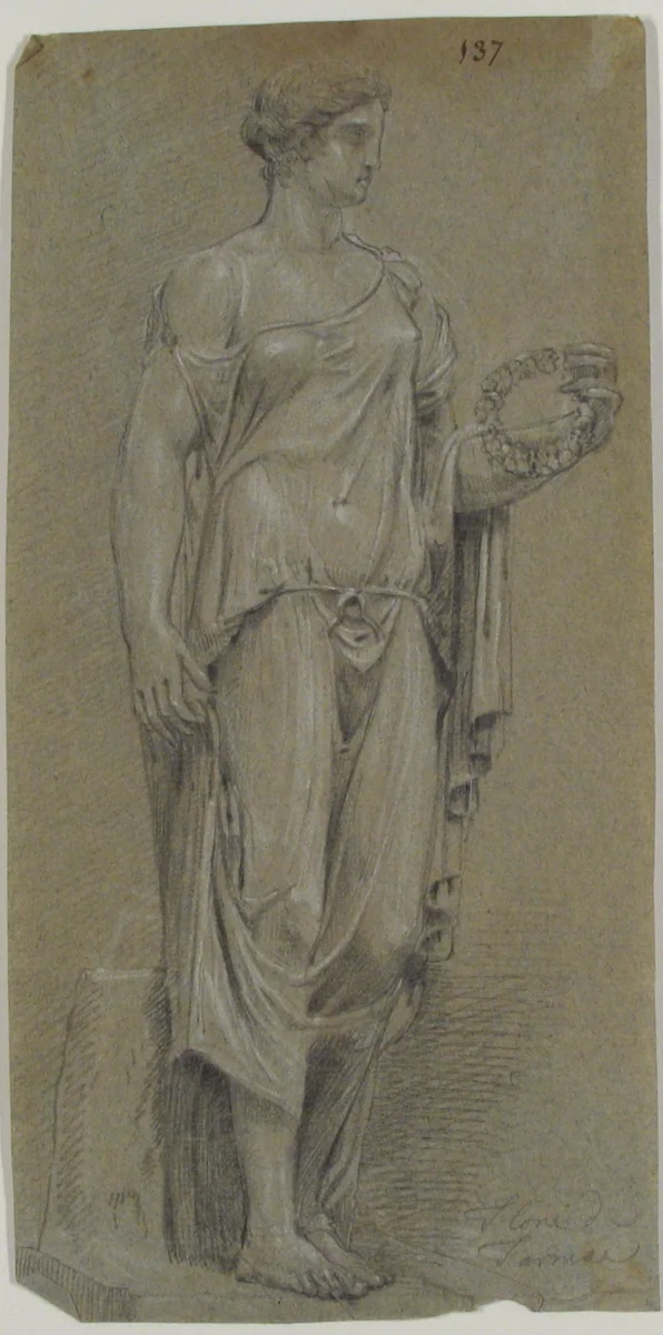 Statue of Flora from Farnese by anonymous, drawing, 1700-1799