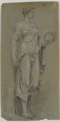 Statue of Flora from Farnese by anonymous, drawing, 1700-1799