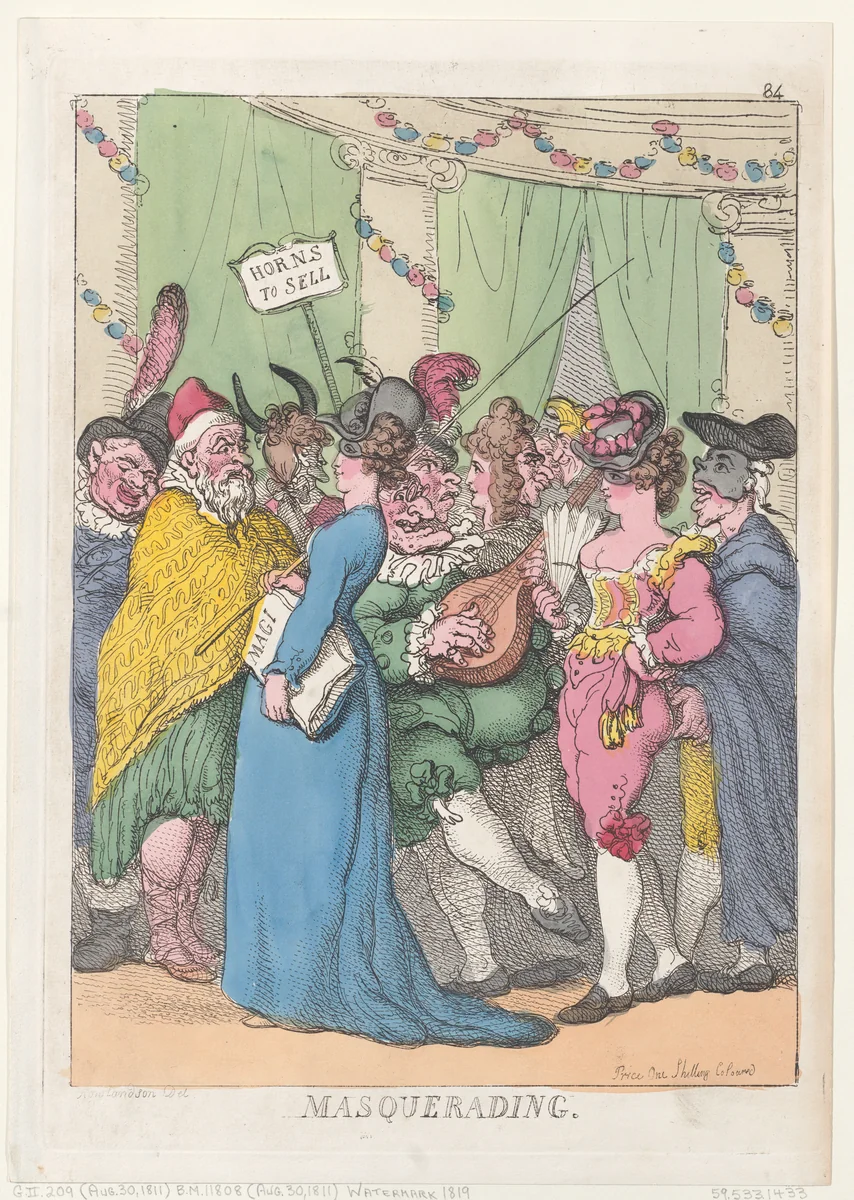 Masquerading by Thomas Rowlandson, print, 1811-1819