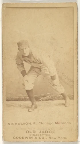 Nicholson, Pitcher, Chicago, from the Old Judge series (N172) for Old Judge Cigarettes by Goodwin & Company, photograph, 1888