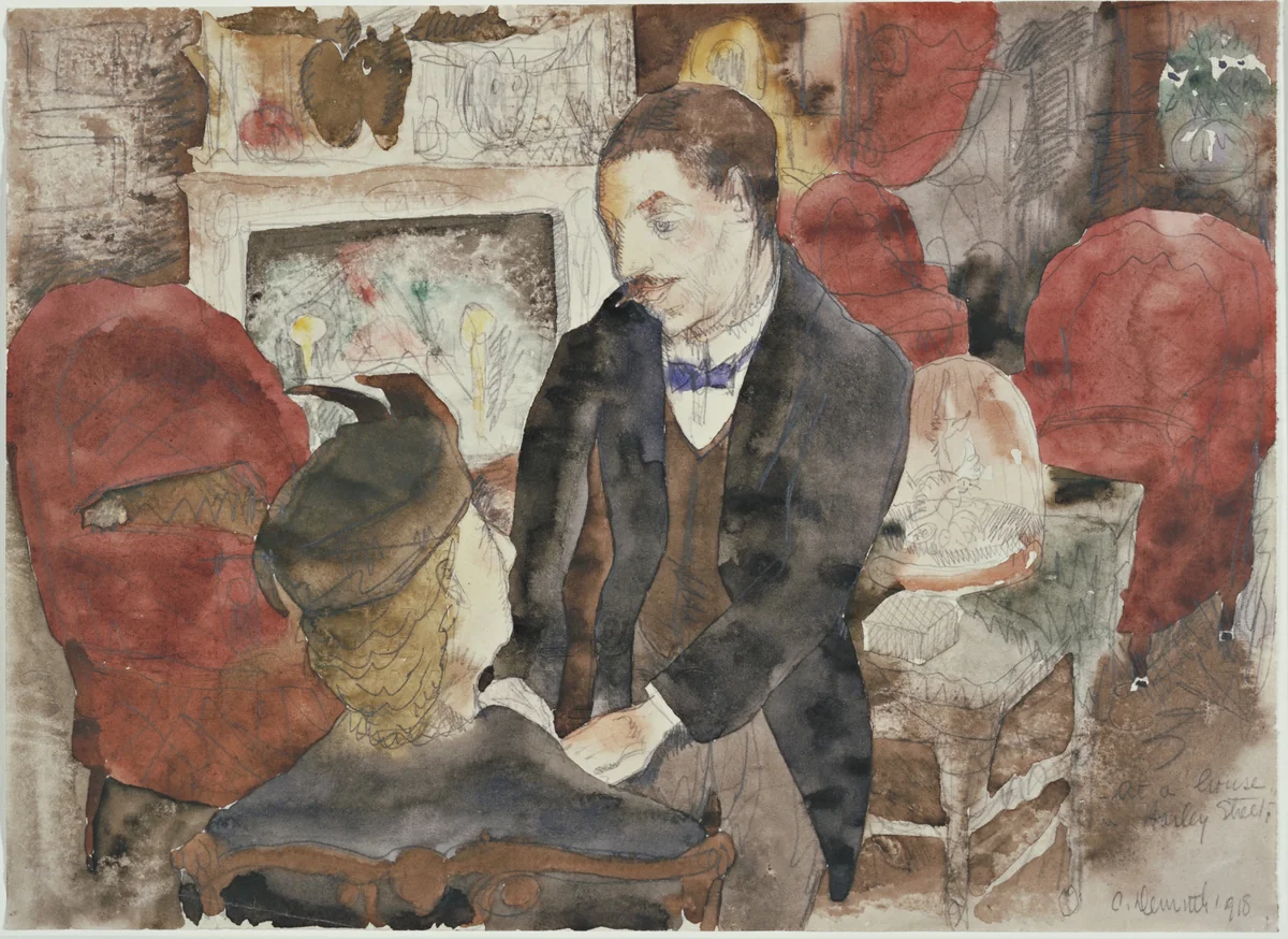 At a House in Harley Street by Charles Demuth, drawing, 1918