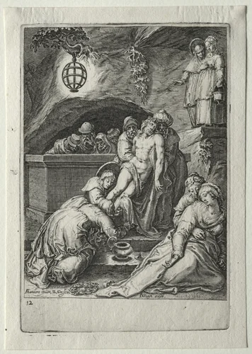 Passion Set: Burial of Christ by Zacharias Dolendo, print, 1596