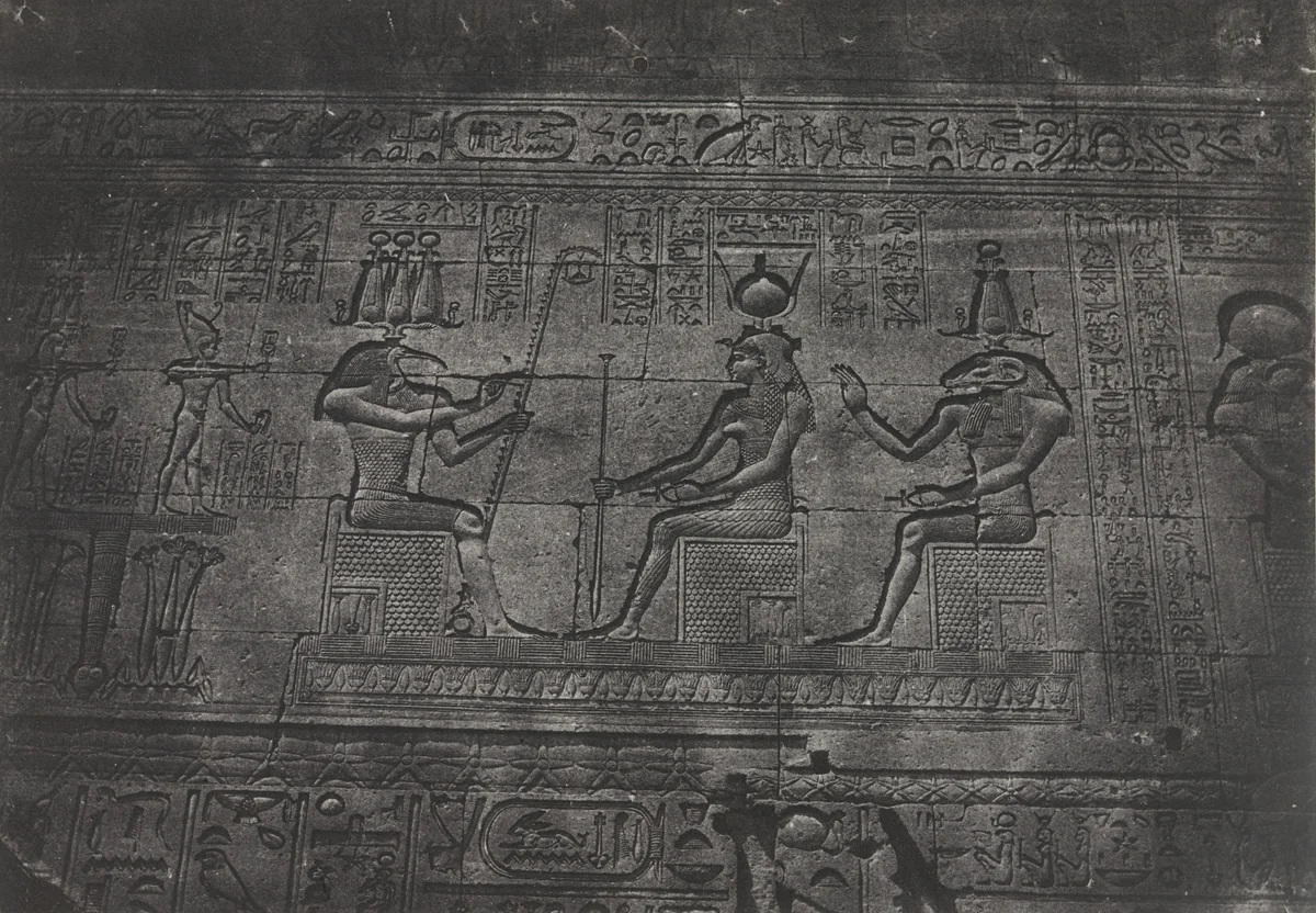 Grand Temple De Denderah, Sculptures de la Façade Postérieure by Maxime Du Camp, photograph, 1849