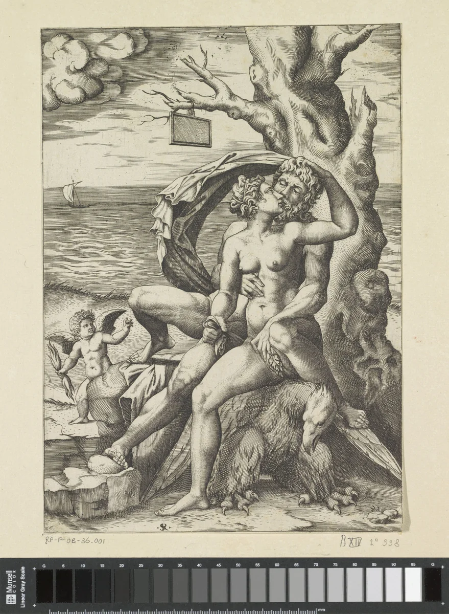 Jupiter en Semele by Unknown, print, 1498-1532