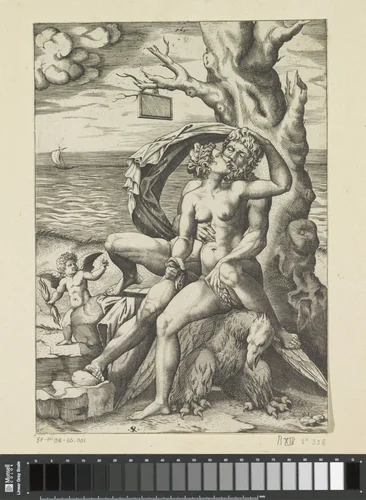 Jupiter en Semele by Unknown, print, 1498-1532