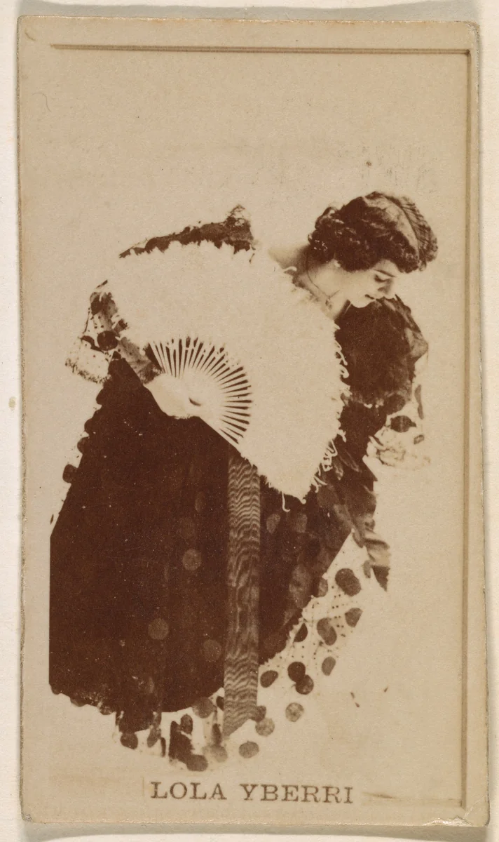 Lola Yberri, from the Actresses series (N245) issued by Kinney Brothers to promote Sweet Caporal Cigarettes by Kinney Brothers Tobacco Company, photograph, 1890