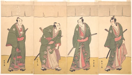 Ichikawa Danjūrō V in the Scene "Five Chivalrous Commoners" from the Play A Soga Drama on the First Festival Day by Katsukawa Shunshô (勝川春章), print, 1780