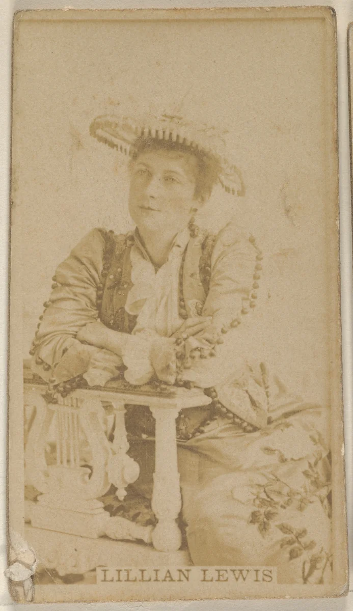 Lillian Lewis, from the Actors and Actresses series (N45, Type 8) for Virginia Brights Cigarettes by Allen & Ginter, photograph, 1885-1891