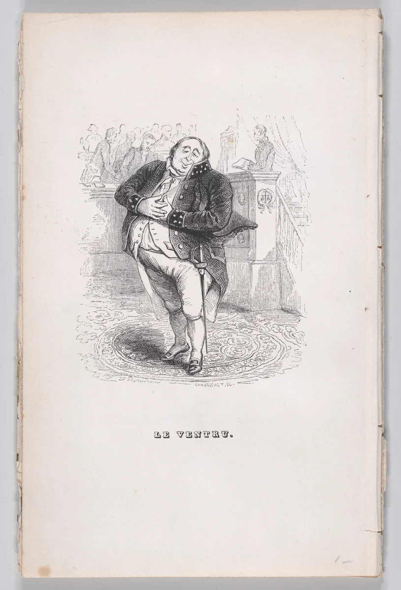 The Potbellied Man, from "The Complete Works of Béranger" by J. J. Grandville, print, 1836