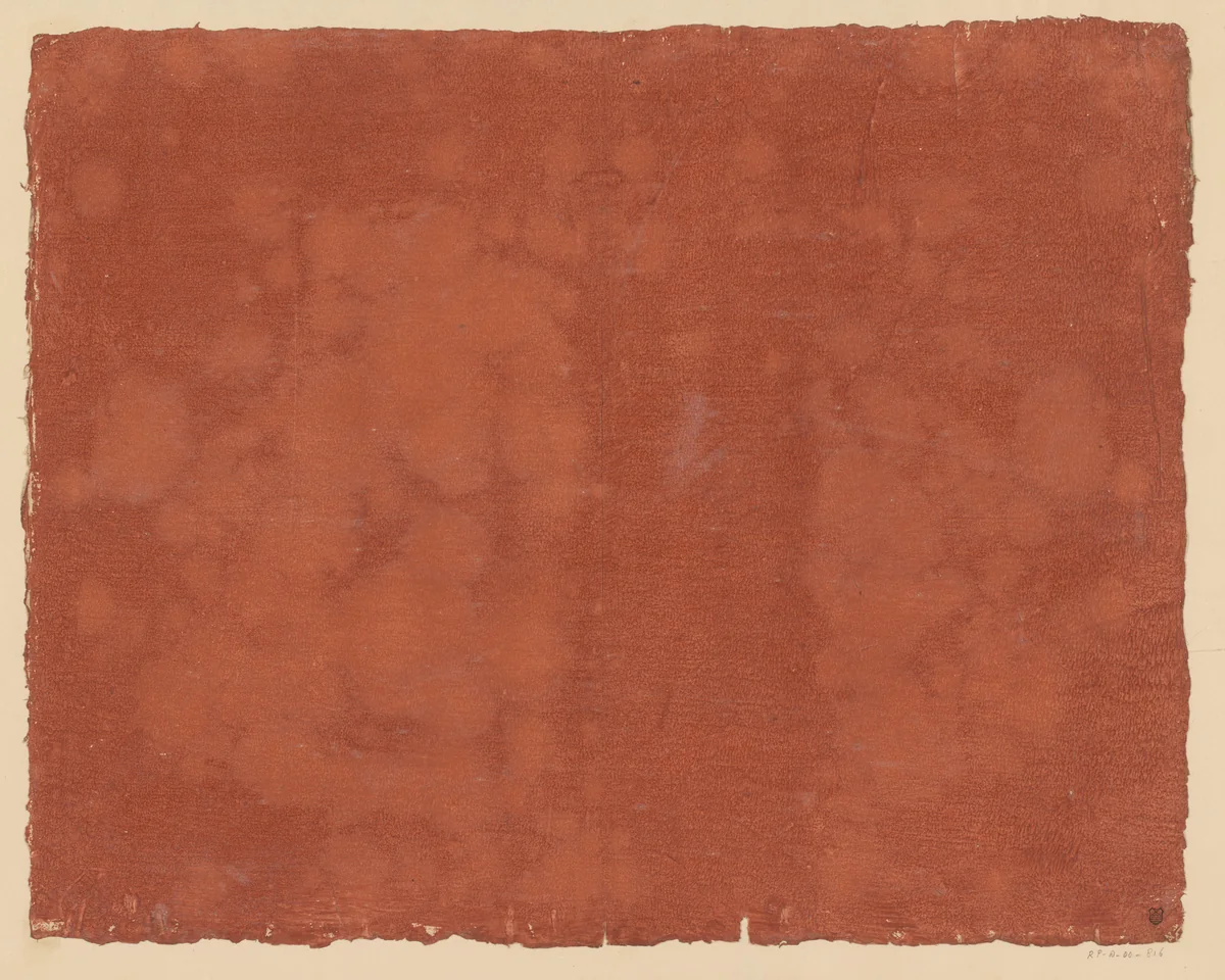 Oranjebruin stijfselverfpapier by anonymous, other, 1800-1900