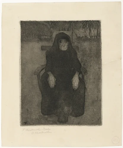 Seated Old Woman (Sitzende Alte) by Paula Modersohn-Becker, print, 1899