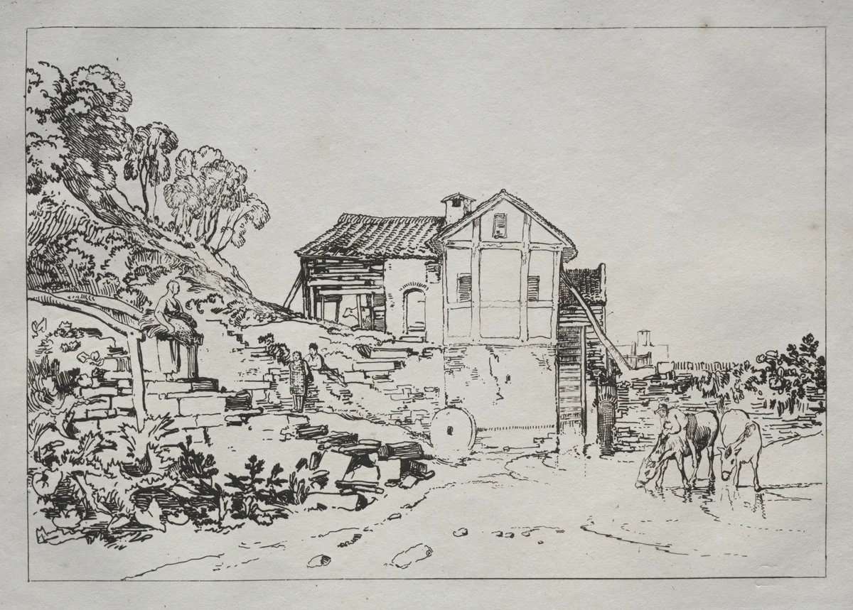 Liber Studiorum: Watermill by Joseph Turner, print