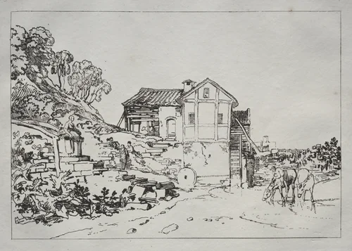 Liber Studiorum: Watermill by Joseph Turner, print