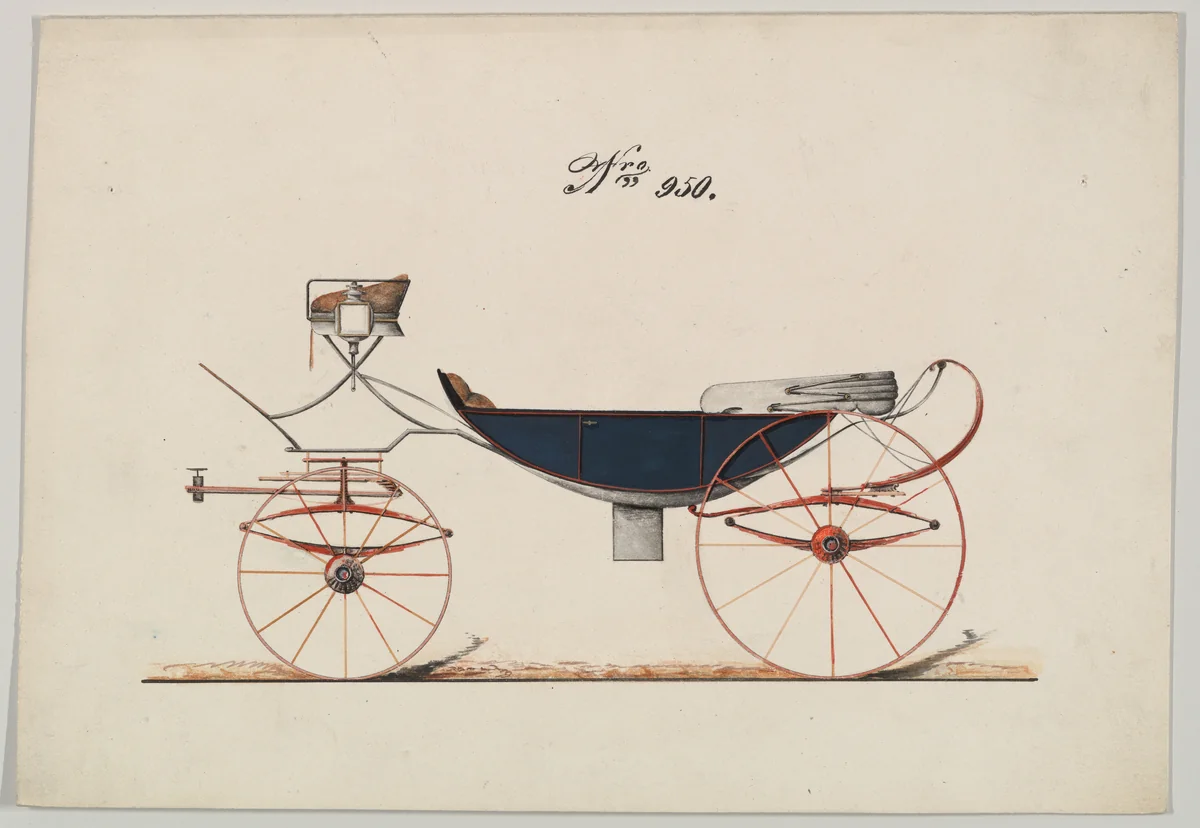 Design for Vis-à-vis/ Caleche, no. 950 by Brewster & Co., drawing, 1850-1870