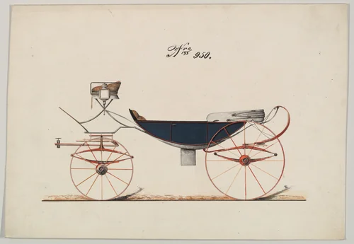 Design for Vis-à-vis/ Caleche, no. 950 by Brewster & Co., drawing, 1850-1870