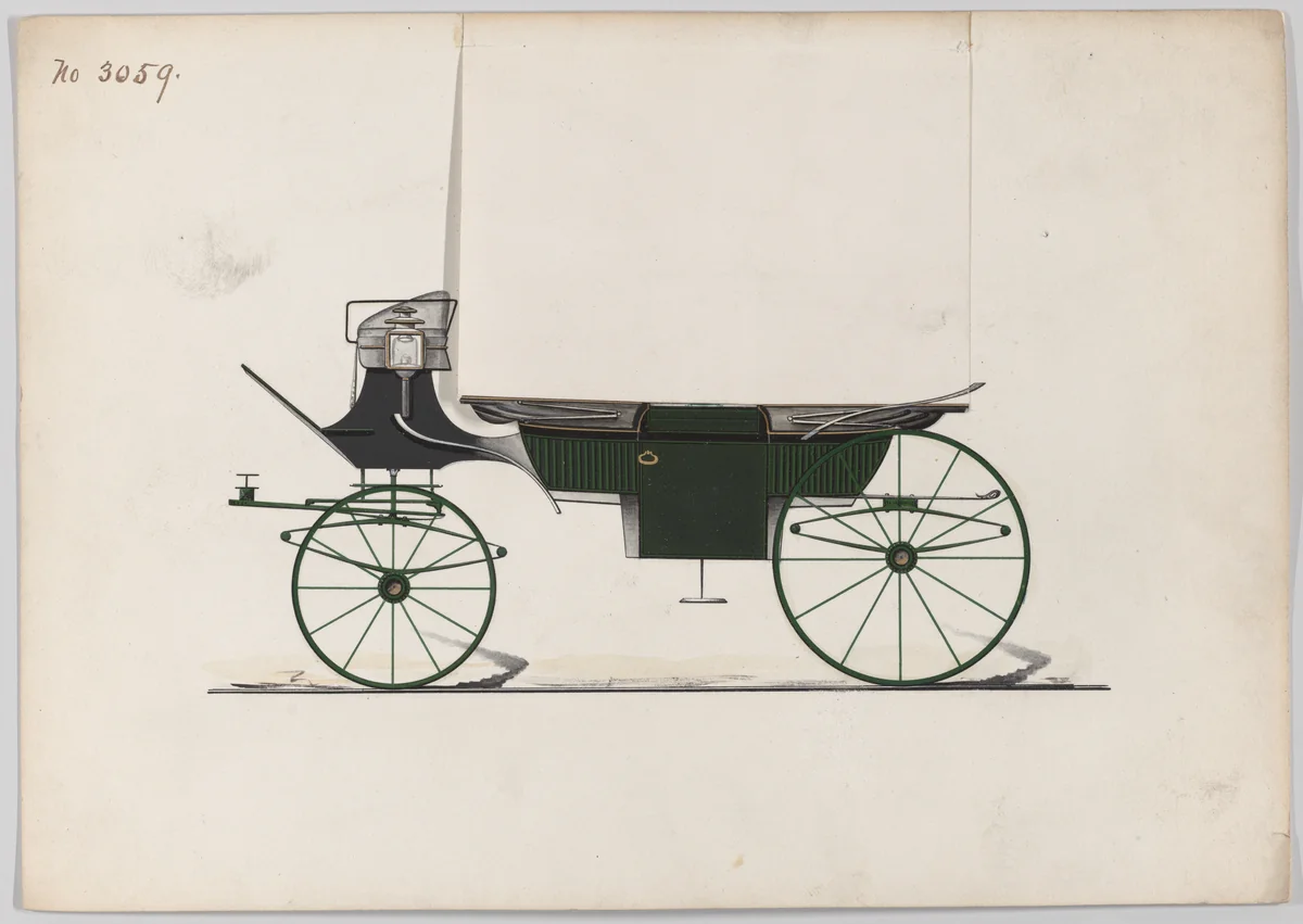 Design for Landau, No. 3059 by Brewster & Co., drawing, 1874