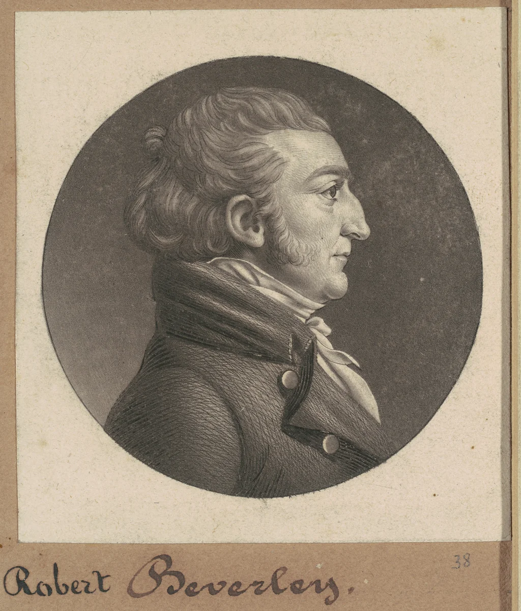 Robert Beverley IV by Charles B. J. Févret de Saint-Mémin, print, 1807