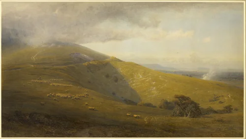 A View on the South Downs by Henry George Hine, other, 1871