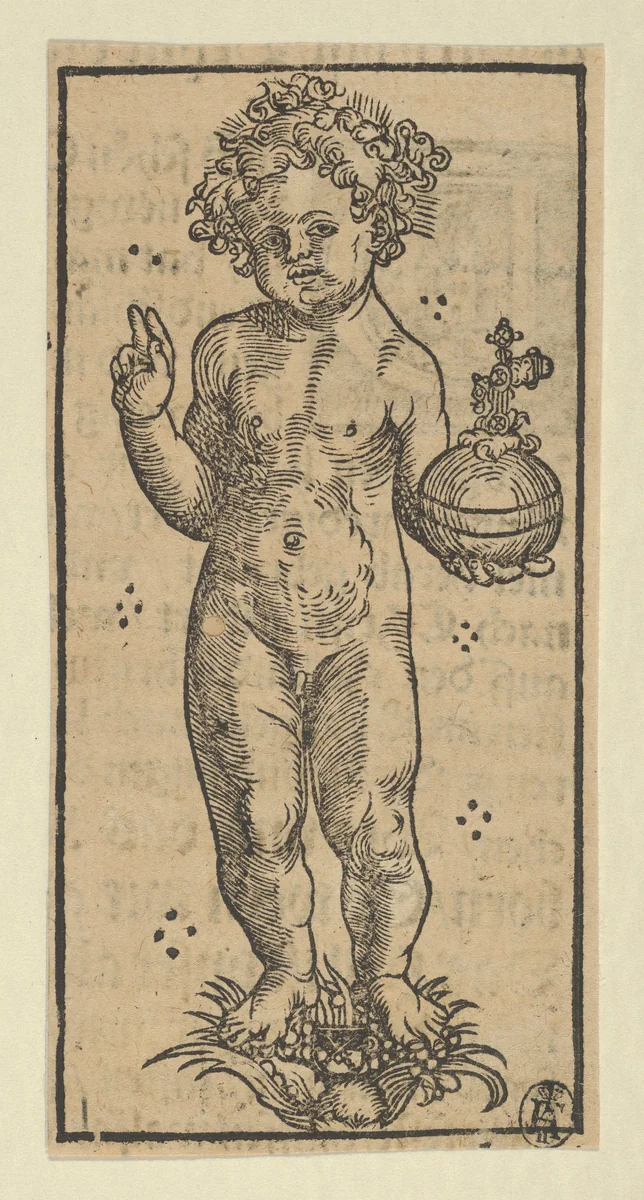 Silver Statuette of the Christ Child, from the "Wittenberg Reliquaries" by Lucas Cranach, print, 1472-1553