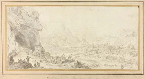 View of Mecca by Jan Peeters, drawing, 1665