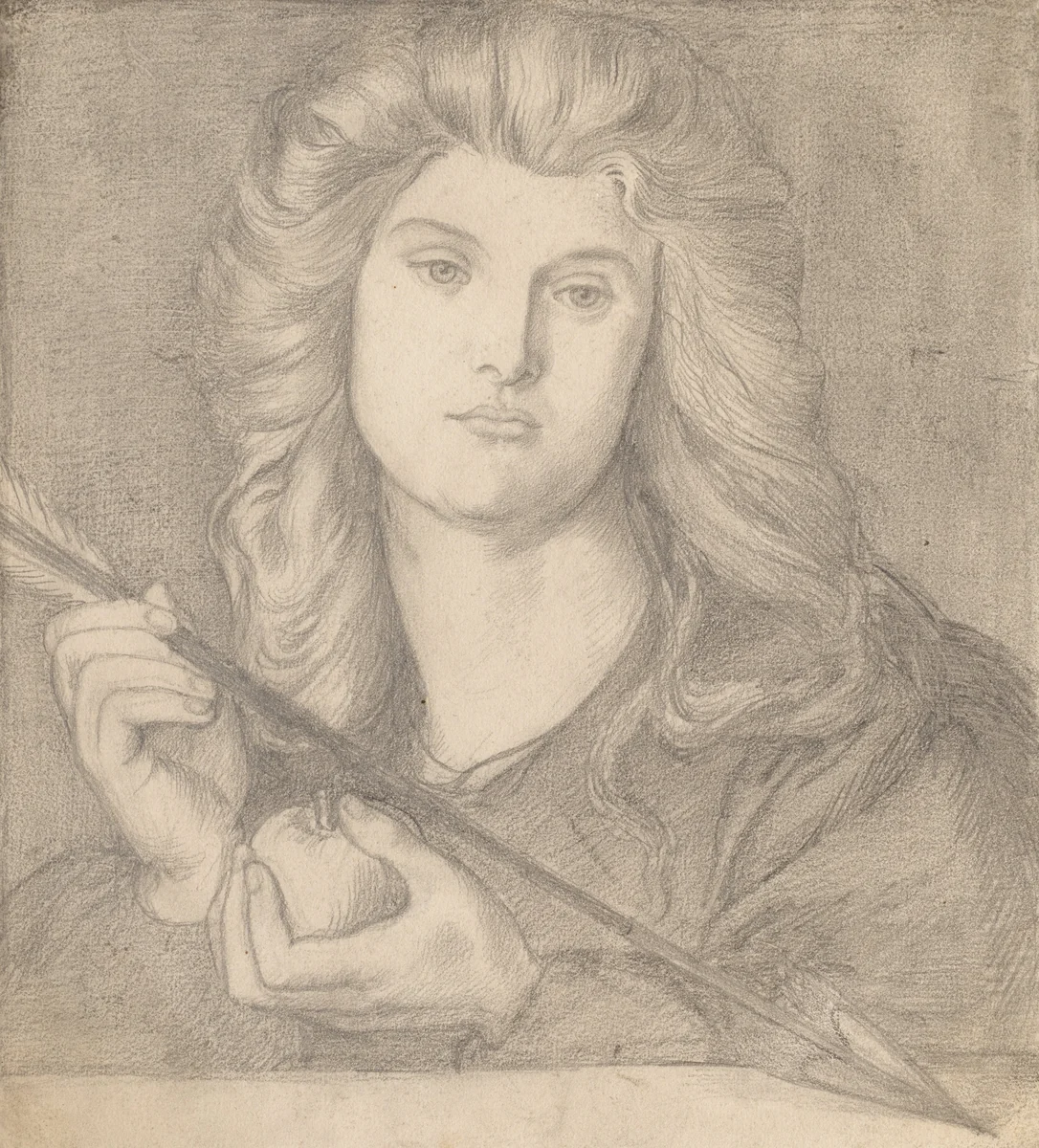 Study for "Venus Verticordia" by Dante Gabriel Rossetti, drawing, 1859-1869