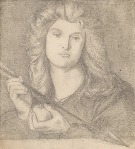 Study for "Venus Verticordia" by Dante Gabriel Rossetti, drawing, 1859-1869