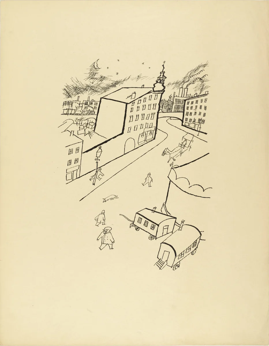 Outskirts (Peripherie) from The First George Grosz Portfolio (Erste George Grosz-Mappe) by George Grosz, print, 1915