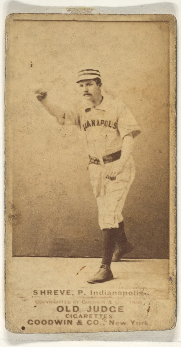 Lev Shreve, Pitcher, Indianapolis, from the Old Judge series (N172) for Old Judge Cigarettes by Goodwin & Company, photograph, 1887-1890