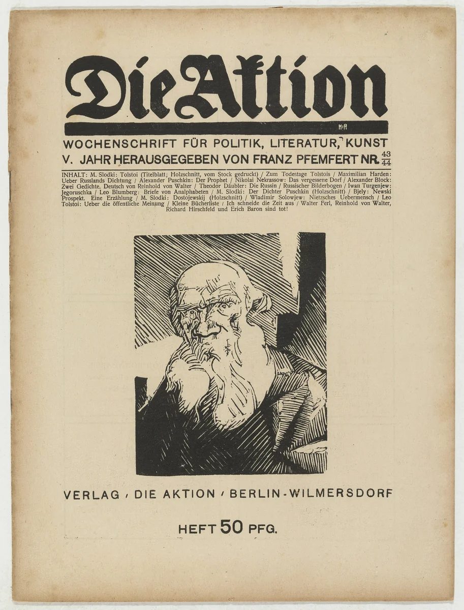 Die Aktion, vol. 5, no. 43/44 by Marcel Slodki, periodical, 1915