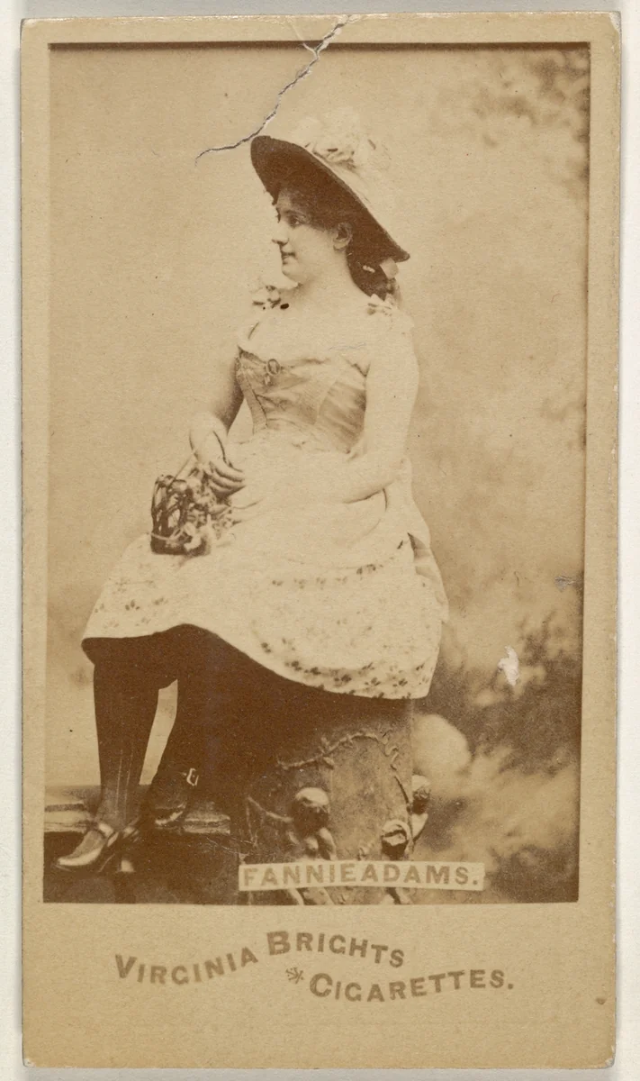Fannie Adams, from the Actors and Actresses series (N45, Type 6) for Virginia Brights Cigarettes by Allen & Ginter, photograph, 1885-1891