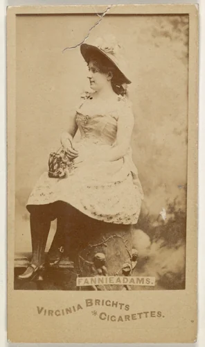 Fannie Adams, from the Actors and Actresses series (N45, Type 6) for Virginia Brights Cigarettes by Allen & Ginter, photograph, 1885-1891
