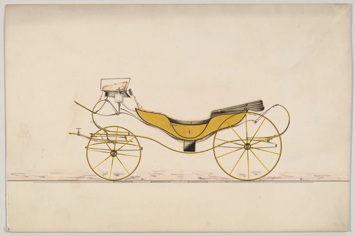Caleche (unnumbered) by Brewster & Co., drawing, 1850-1870