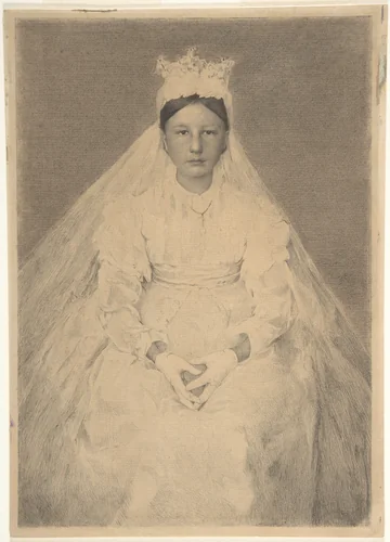 The Little Communicant (La Petite Communiante) by Jules Bastien-Lepage, drawing, 1848-1884